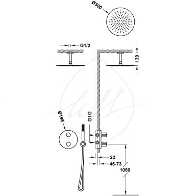 Tres Therm-Box termostatinė potinkinė dušo sistema baltos matinės spalvos
